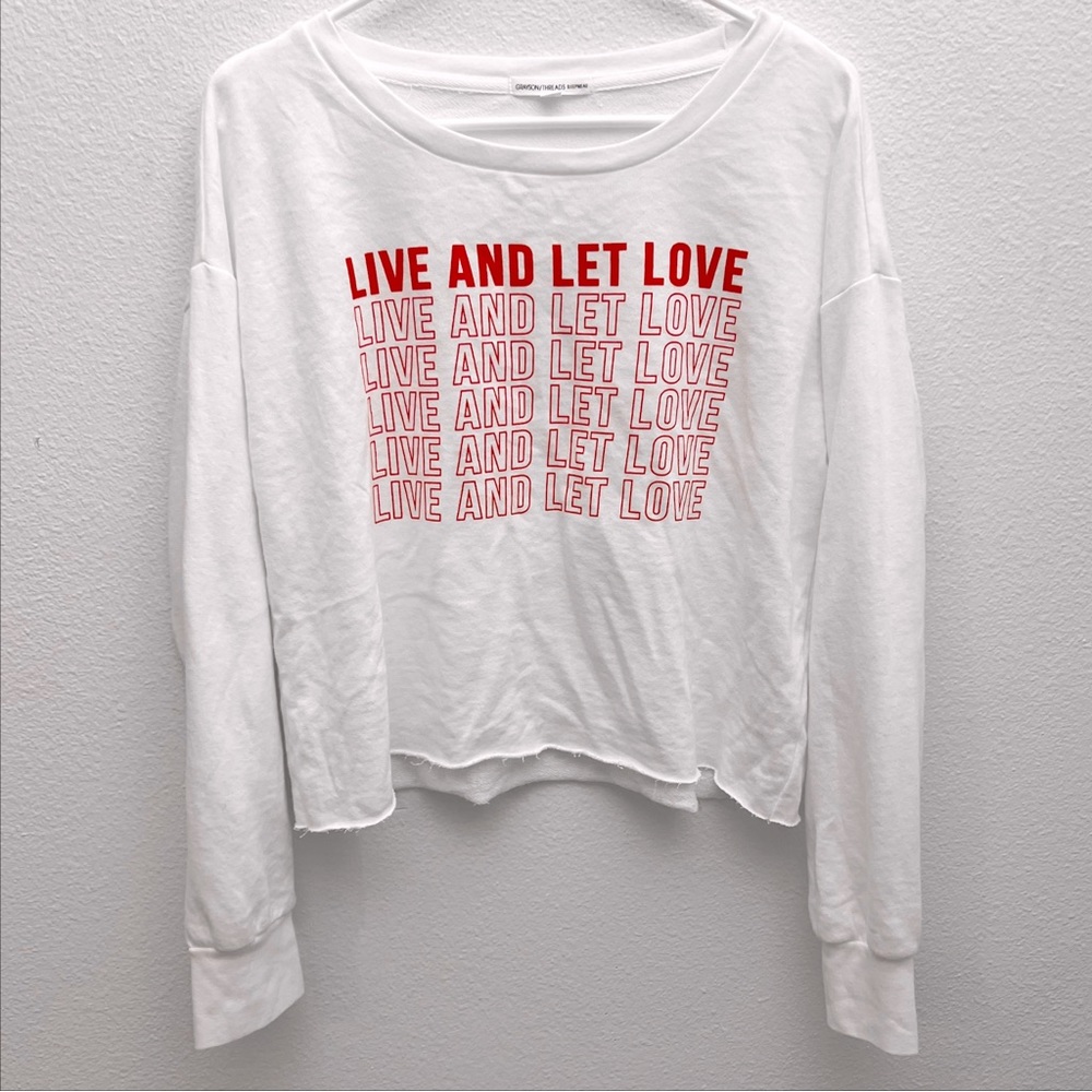 Grayson Threads Live and Let Love White Crew Neck | Medium